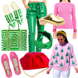 Handmade Silk Velvet Pink & Red Dolly Bag & π Brooke Bag, Handmade in Turkey