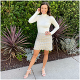 Suede & Wavy Rhinestone Bianca Heels