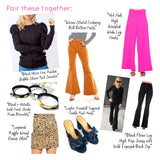 Hot Pink High Waisted Wide Leg Pants with Side Zip
