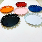 8.5” Enameled Tin Wavy Ruffle Trays