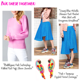 Bubblegum Pink OR Black Contrasting Ribbed Knit Puff Sleeve Sweater