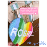 Kids Beaded Rainbow Monogrammed Heart Bag