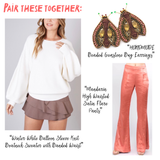 Mandarin Satin High Waisted Flare Leg Side Zip Pants with Banded Waist