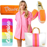 Hand Beaded Matte Rainbow or Lips Bag with Optional Shoulder Chain