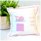 Hand Cross Stitched TOOTH FAIRY Pillows with Pocket (Pillow Insert Included)