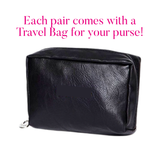 Pink Leather Foldable Sandring Flats with Double Cushion Insole & Travel Purse, made in London