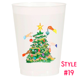(26 Styles) Set of 10 16oz Frosted Reusable Cups + Design Your Own Bulk Option