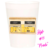 (26 Styles) Set of 10 16oz Frosted Reusable Cups + Design Your Own Bulk Option