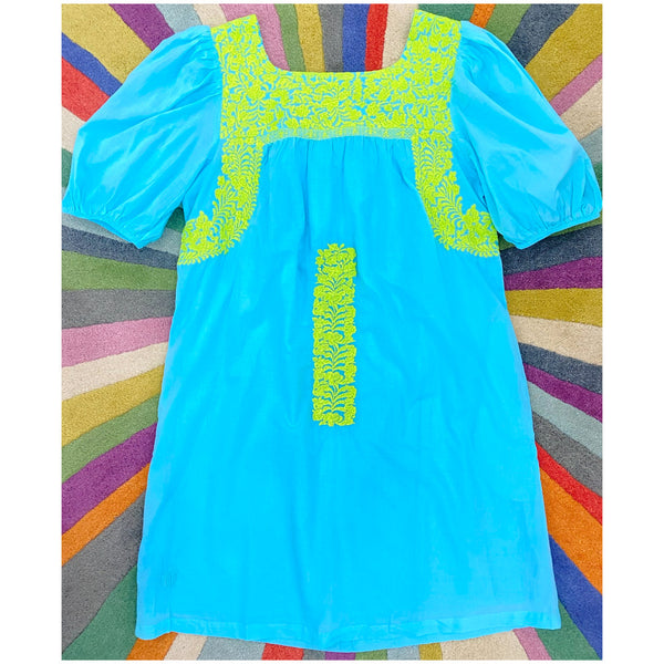 Linen Tinsel Puff Sleeve Cove Dress James Ascher