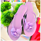 Lavender Flower Jelly Thong Sandal