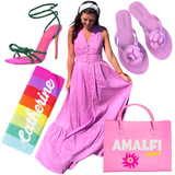 Lavender Flower Jelly Thong Sandal