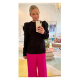 Hot Pink High Waisted Wide Leg Pants with Side Zip
