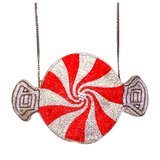 Hand Beaded Peppermint Bag