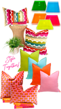 22” Reversible Cotton Parker Pillows with Feather Down Insert