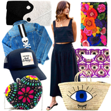 Hand Beaded Multicolor Heart Bag with Chain