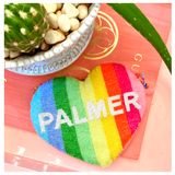 Kids Beaded Rainbow Monogrammed Heart Bag