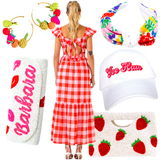 Hand Beaded Monogrammed Lips Bag with Optional Shoulder Chain