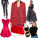 Handmade Silk Velvet Pink & Red Dolly Bag & π Brooke Bag, Handmade in Turkey