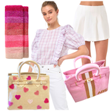 Lavender White & Pink Ruffle Trim Cotton Kimmy Top
