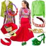 Handmade Silk Velvet Pink & Red Dolly Bag & π Brooke Bag, Handmade in Turkey