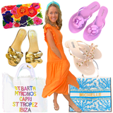 Lavender Flower Jelly Thong Sandal