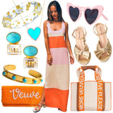 Turquoise, Aquamarine & 18K Gold Plated Jewelry