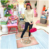 Handmade Silk Velvet Pink & Red Dolly Bag & π Brooke Bag, Handmade in Turkey