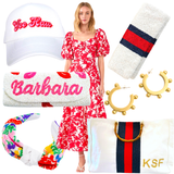 Hand Beaded Monogrammed Lips Bag with Optional Shoulder Chain