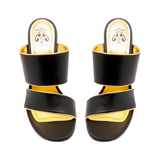 Black & Gold Lexi Heels with Comfort Fit Band, Handmade in Italy