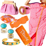 Turquoise, Aquamarine & 18K Gold Plated Jewelry