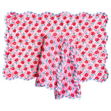 Sabrina Block Print Tablecloth, Table Runner, Placemats, Napkins & Tea Towels