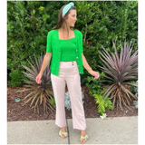 Baby Pink High Waisted Button Front Jeany Pants