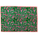 Candy Cane Evergreen Quilted Placemats, Dinner Napkins, Coasters & Tablecloths