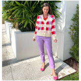 Pink Leather Foldable Sandring Flats with Double Cushion Insole & Travel Purse, made in London