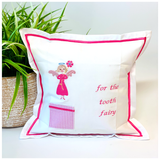 Hand Cross Stitched TOOTH FAIRY Pillows with Pocket (Pillow Insert Included)