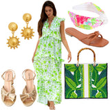 Turquoise, Aquamarine & 18K Gold Plated Jewelry