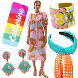 Hand Beaded Matte Rainbow or Lips Bag with Optional Shoulder Chain