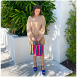 Handmade Silk Velvet Rainbow Harper Bag, Handmade in Turkey