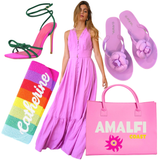 Hand Beaded Matte Rainbow or Lips Bag with Optional Shoulder Chain