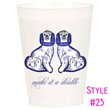 (26 Styles) Set of 10 16oz Frosted Reusable Cups + Design Your Own Bulk Option