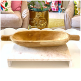 Hand Carved 20” Solid Teak Bowl (heavy)