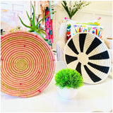 Sisal & Sweetgrass 12” Baskets with Optional Wall Hanging Loop, Handmade by Artisans in Rwanda