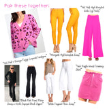 Hot Pink High Waisted Wide Leg Pants with Side Zip