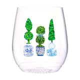 (12 styles) Set of 4 UNBREAKABLE Stemless Wine Glasses, made from Recycled Plastic