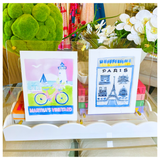 Destination Watercolor Matchbook Art in Floating Acrylic Frame - 44 DESTINATIONS!