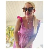 Aspiga Organic Cotton Ruffle Laura Dress with Mother of Pearl Buttons