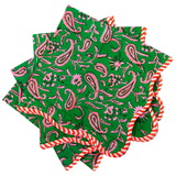 Candy Cane Evergreen Quilted Placemats, Dinner Napkins, Coasters & Tablecloths