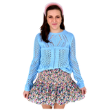 Baby Blue Open Knit Summer Weight Sweater
