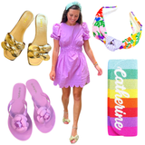 Lavender Flower Jelly Thong Sandal