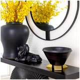 12” Wood Bowl with Gold Feet